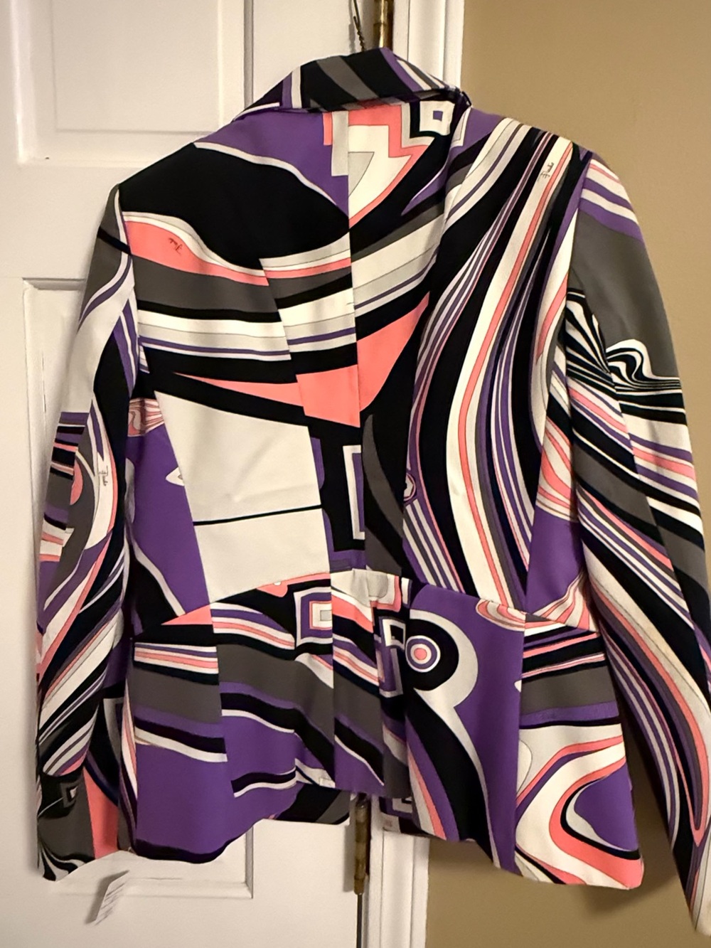 Pucci Structured Geometric Print Women's Blazer - Purple/Pink/Black